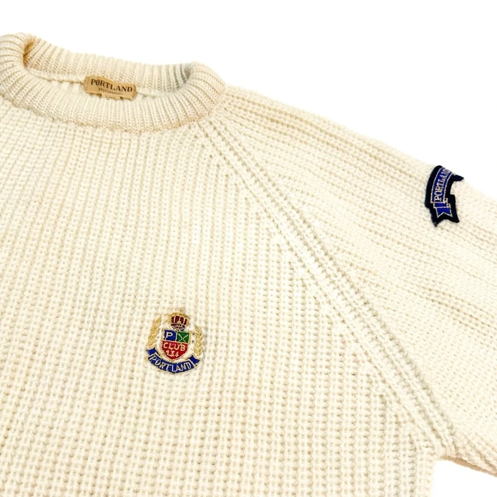 Vintage Portland Motomachi PX Yacht Club Sweater Japanese 100% Wool Shaker Knit